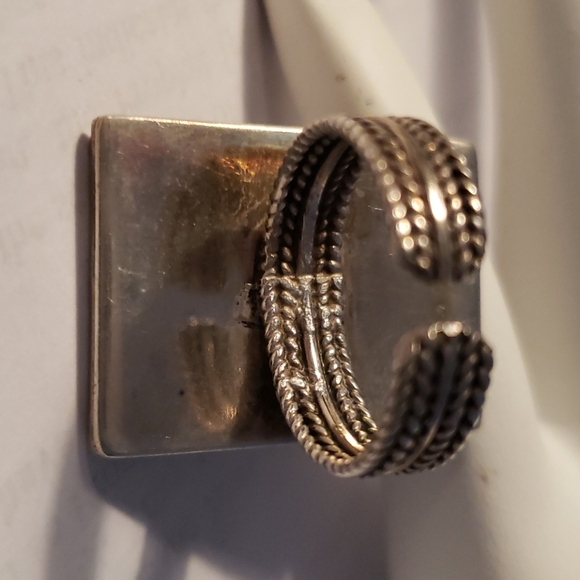 Vintage (80s) Egyptian Sterling Silver Adjustable Ring - Picture 6 of 6